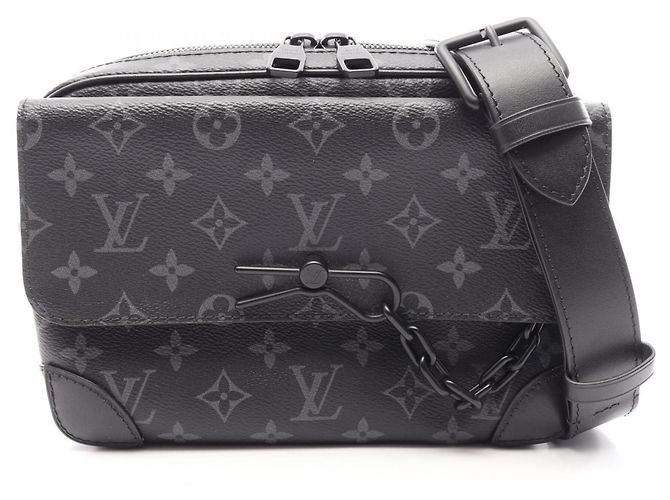 Borsa a tracolla Louis Vuitton Steamer Messenger Monogram Eclipse Nero