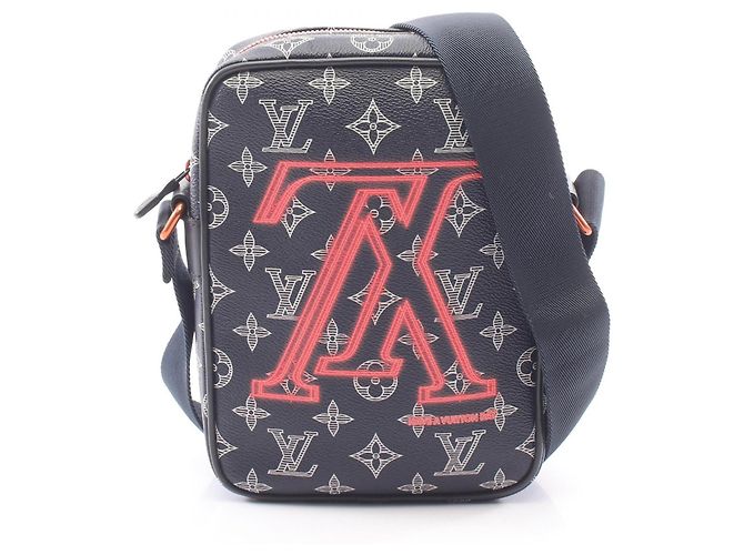 Bolsa de Ombro Louis Vuitton Danube PM Monogram Ink Branco Vermelho Azul marinho