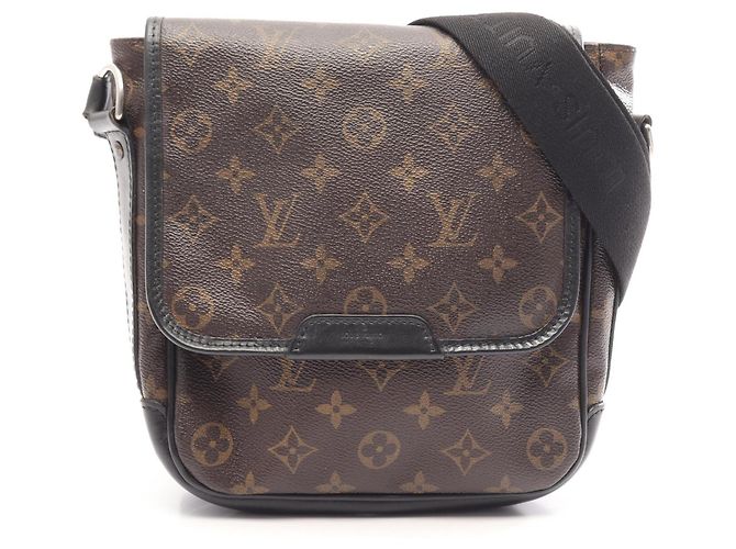Borsa a tracolla Louis Vuitton Bass PM Monogram Macassar Marrone Nero