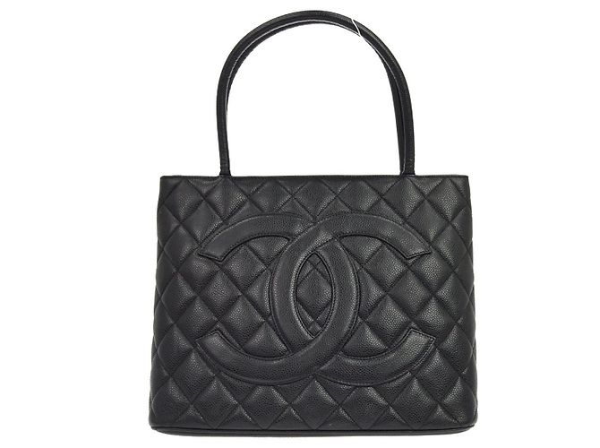 Chanel Medallion Tote gestepptes Kaviar-Leder Schwarz