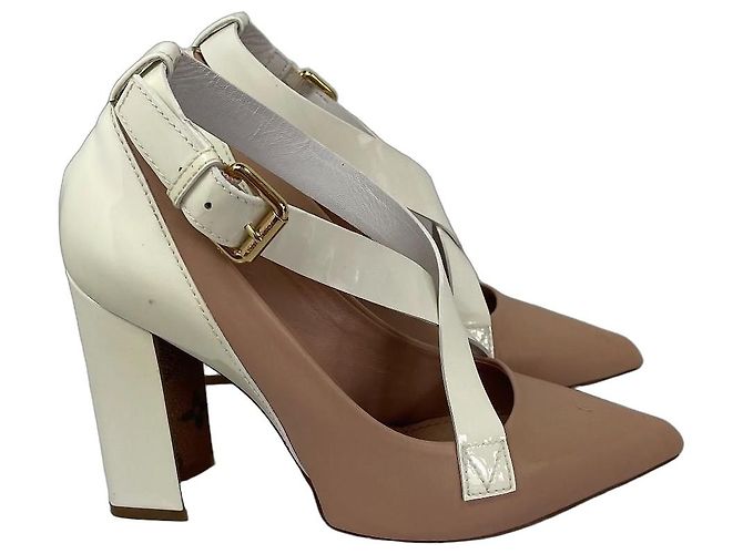 Louis Vuitton Colorblock Lackleder Pumps Weiß Beige