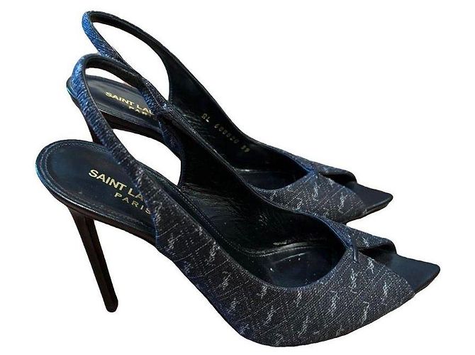 Saint Laurent Monogram Slingback Pumps Schwarz