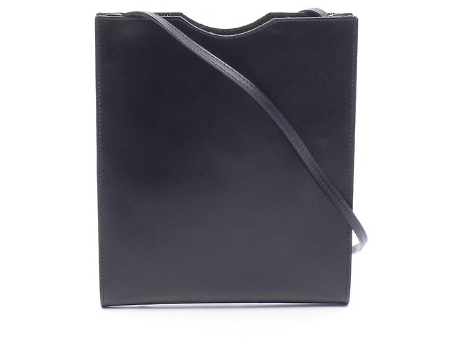 Hermès Borsa a tracolla Hermes Onimetou in pelle di vitello nera Nero