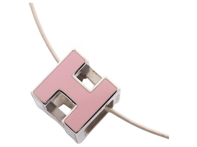 Hermès Collana Hermes Cage d'H H-Cube Argento Rosa