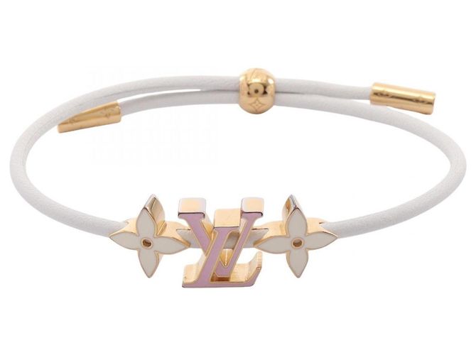 Pulseira de Berloques LV Crew Louis Vuitton Rosa Branco Dourado