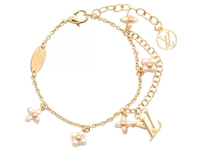 Pulsera con colgante Louis Vuitton LV Floragram Blanco Dorado