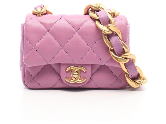 Bolsa de aba Chanel Matelassé Roxo