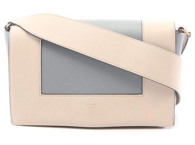 Céline Celine Frame Medium Schultertasche/Handtasche Blau Beige