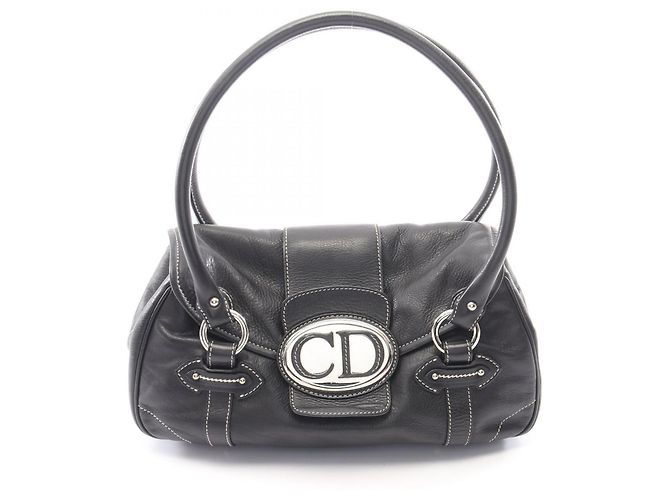 Borsa a mano Christian Dior in pelle nera Nero