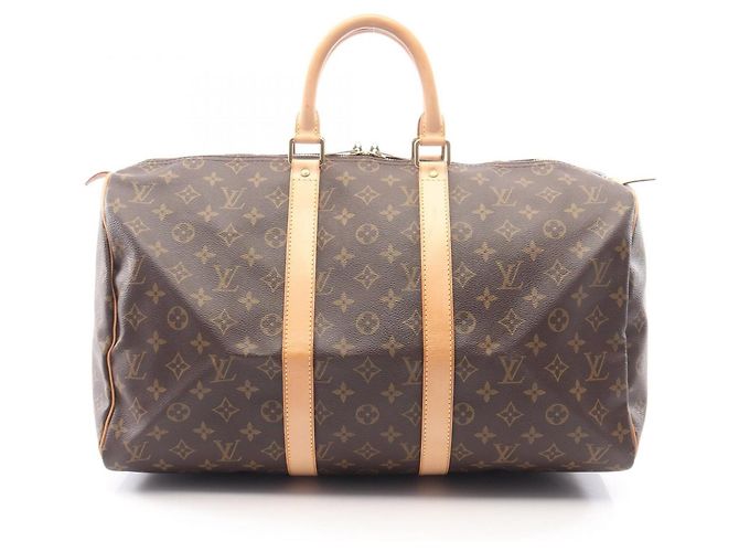 Sac à main Louis Vuitton Keepall 45 Monogram Boston Bag Marron