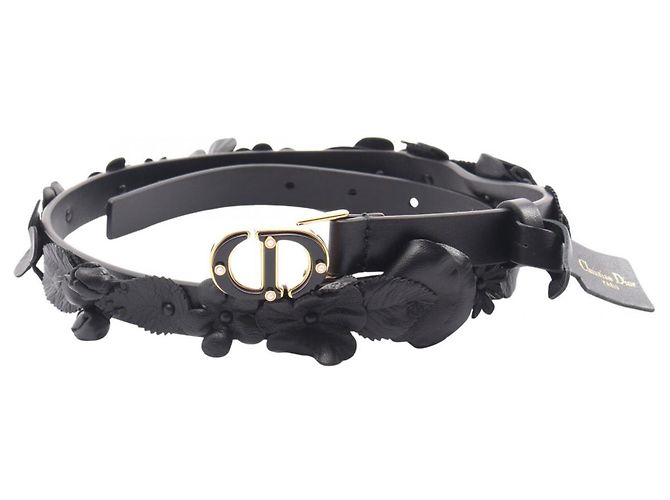 Cinto de couro para mulher Christian Dior Preto