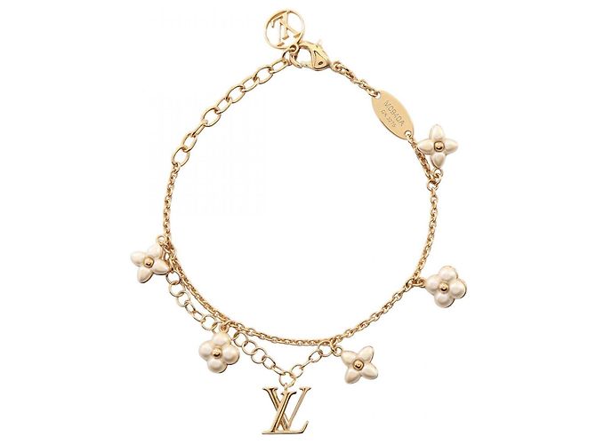 Pulsera Louis Vuitton LV Floragram Blanco Dorado