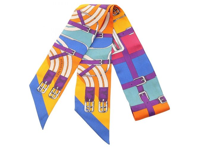 Hermès Twilly in seta multicolore Hermes