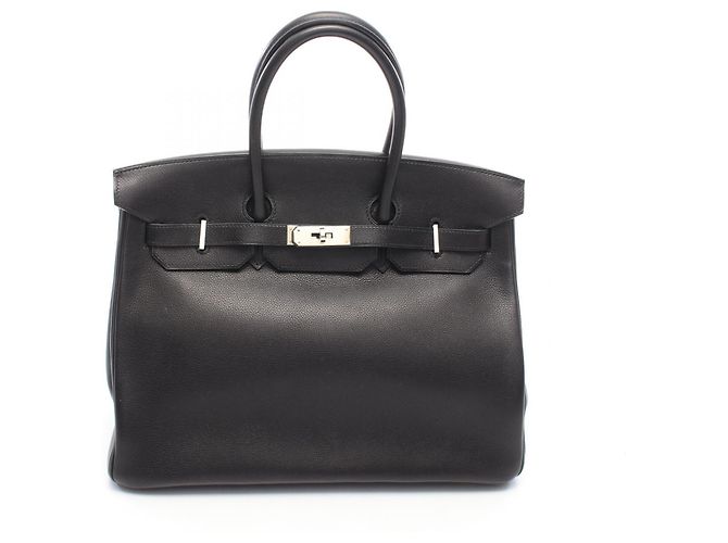 Hermès Borsa Hermes Birkin 35 in pelle Evercalf nera Nero