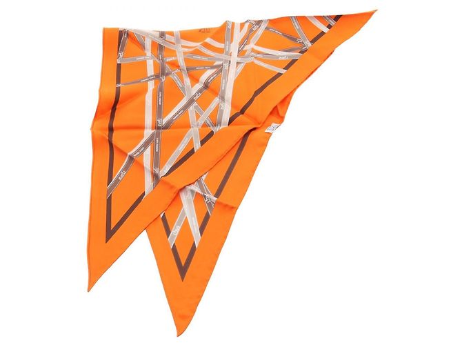 Hermès Hermes Pointu Bolduc Triangle Scarf Brown Orange