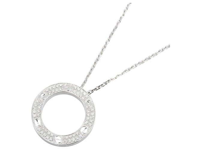 Collar Cartier Love Circle Diamantes Plata