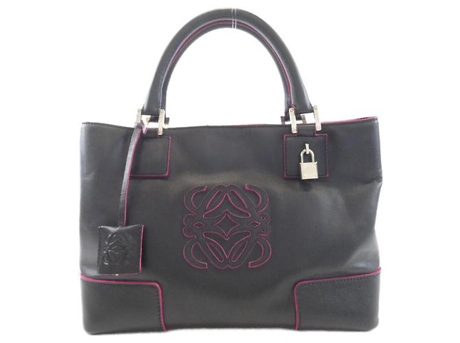 Bolsa Loewe Amazona em preto e rosa