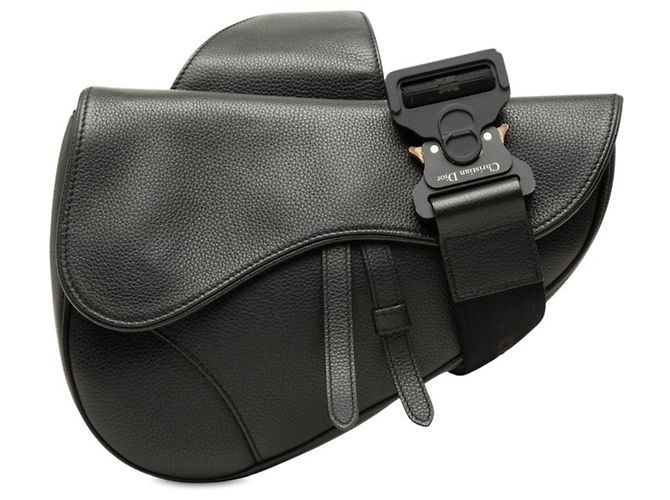 Borsa Saddle Christian Dior in pelle nera Nero