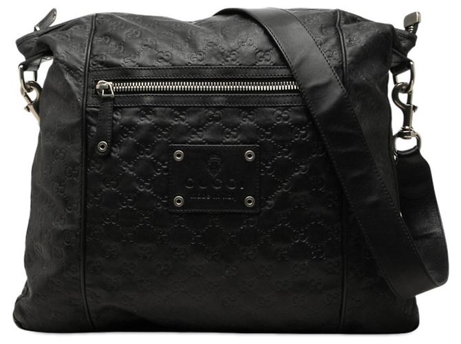 Borsa a tracolla Gucci Guccissima in pelle nera Nero