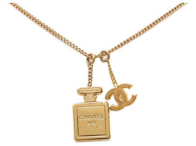 Collar con motivo de frasco de perfume Chanel Coco Mark Dorado