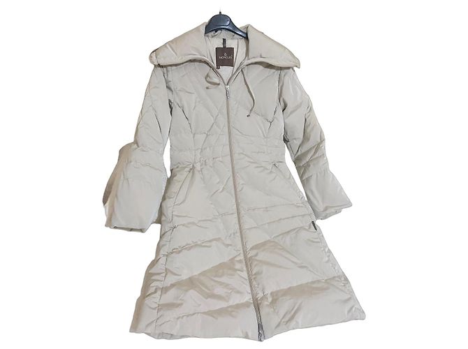 Moncler Beige Long Down Jacket