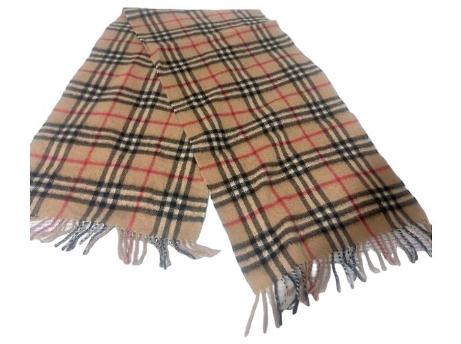 Burberry Check Kaschmirschal - Beige Braun Schwarz Rot