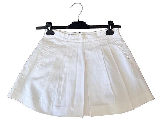 Prada Falda plisada de algodón blanca Blanco