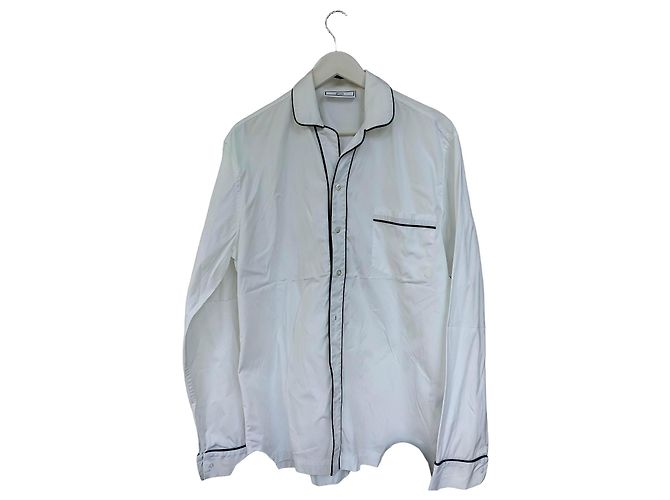 Autre Marque Camicia Ami Alexandre Mattiussi Bianca con Bordi Neri Nero Bianco