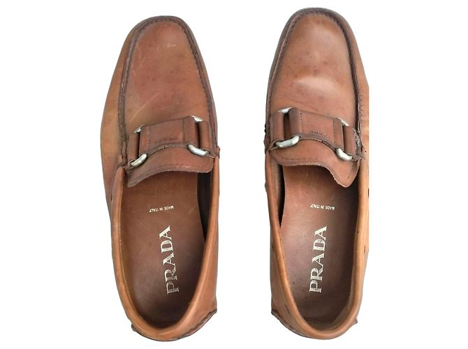 Prada braune Lederloafer