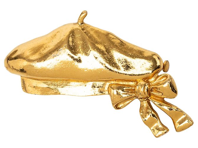 Spilla Chanel placcata oro a forma di basco D'oro