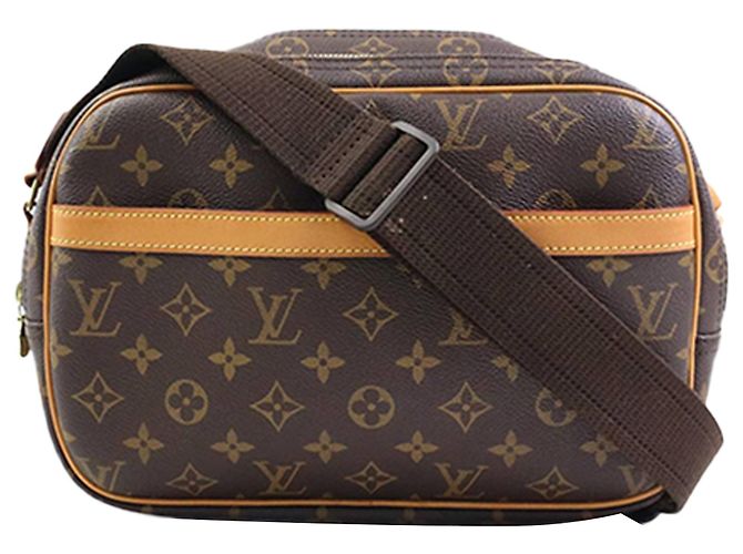 Borsa a tracolla Louis Vuitton Monogram Reporter PM Marrone