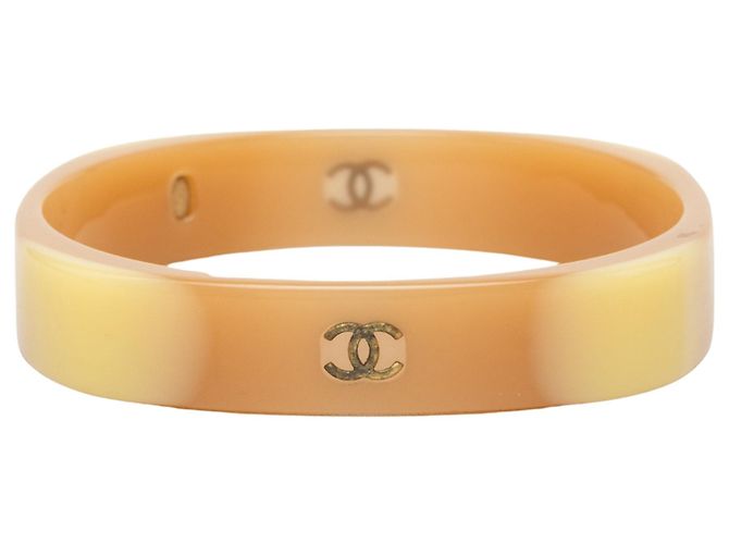 Bracciale Rigido in Resina Chanel CC Marrone