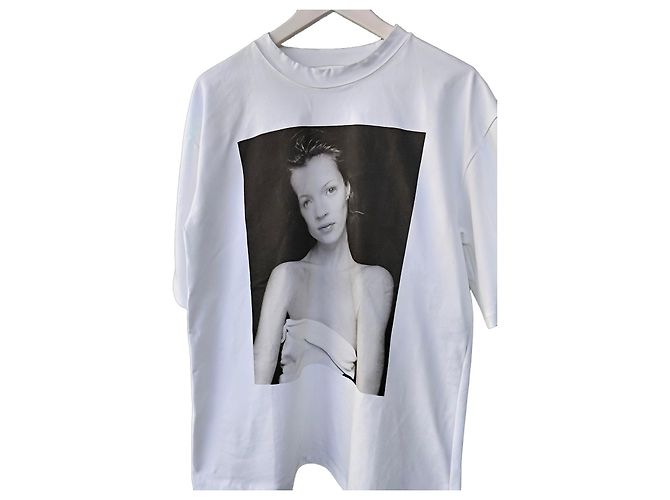 Autre Marque Camiseta blanca Terry O'Neill estampado Kate Moss Blanco