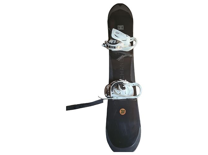 Chanel Black Snowboard with Carrying Case