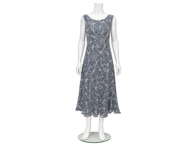 Vestido midi de seda estampado Diane von Furstenberg Blanco Gris