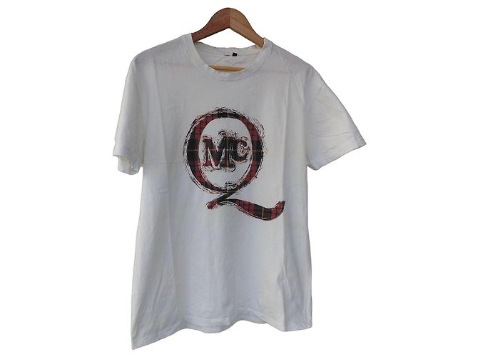Alexander McQueen T-Shirt Weiß mit MC-Print Mehrfarben