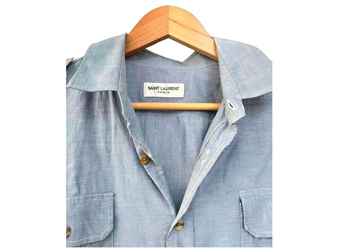 Camicia Saint Laurent in Cotone Blu