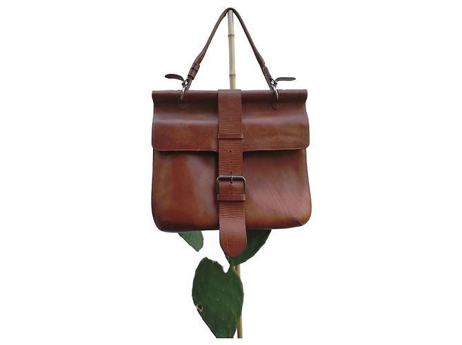 Bolsa de ombro Dries Van Noten em couro marrom