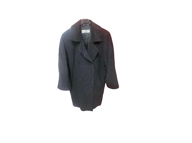 Max Mara Double-Breasted Virgin Wool Coat Grey