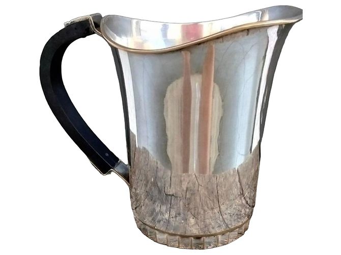 Autre Marque Wurttemberg Silver Pitcher with Black Handle Silvery