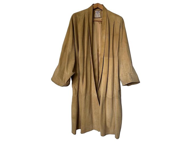 Hermès Long Suede Jacket in Camel