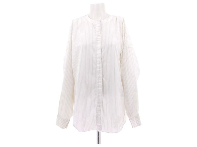 Chloé Camisa de rayas de algodón Blanco