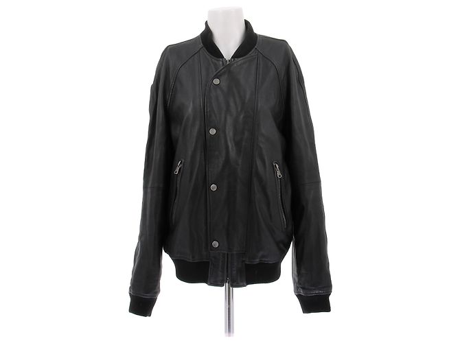 Givenchy Lederjacke Schwarz Größe 52