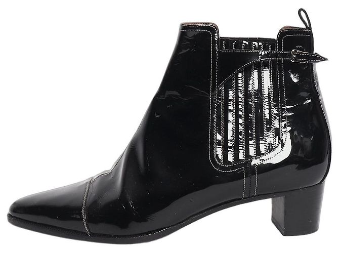 Hermès Black patent ankle boots - size EU 40