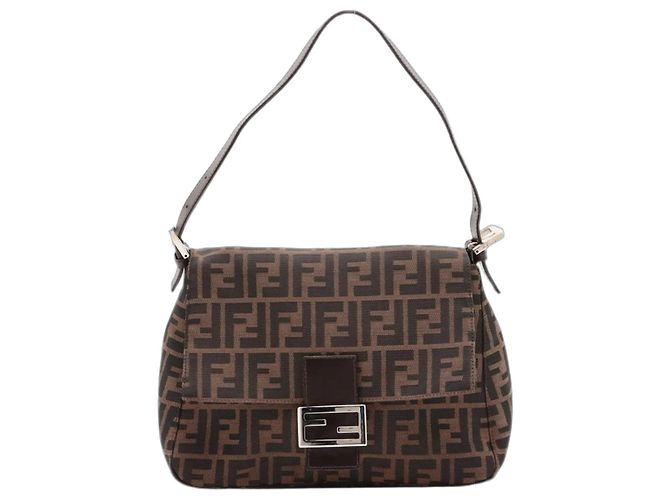 Fendi Bolso de hombro Brown Zucca Mamma Baguette Castaño