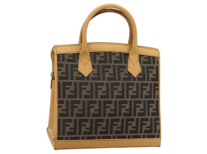 FENDI Zucca Canvas Handtasche Schwarz Braun