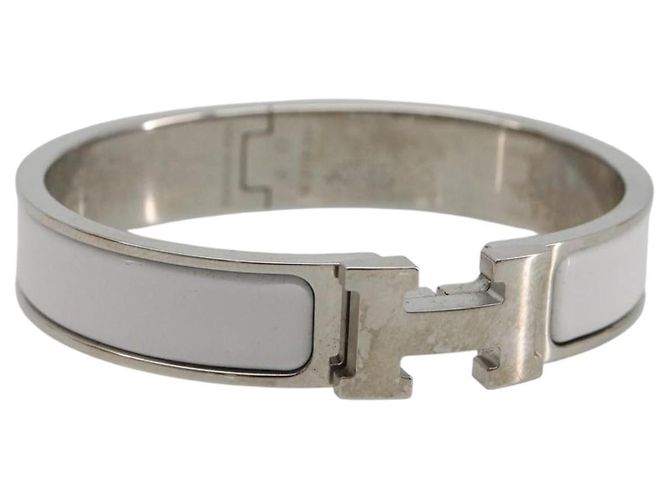 Hermès HERMES Click H Armband Metall Weiß
