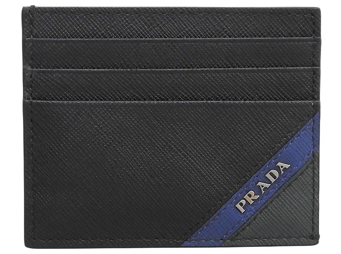 Prada Saffiano Leather Card Case 2MC223 Black Navy blue Dark green