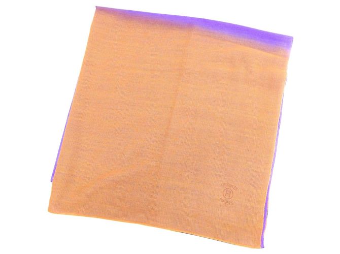 Hermès Sciarpa in cashmere e seta Hermes Arancione Porpora