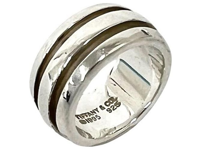 Tiffany & Co Tiffany Vintage Ring mit doppeltem Rillenband Silber